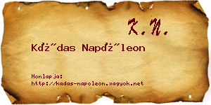 Kádas Napóleon névjegykártya